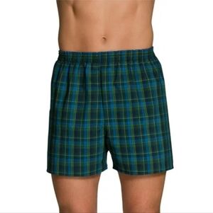 Men's Woven Tartan and Plaid Boxer 5-Pack - Fruit of the Loom - 2XL (44"-46")